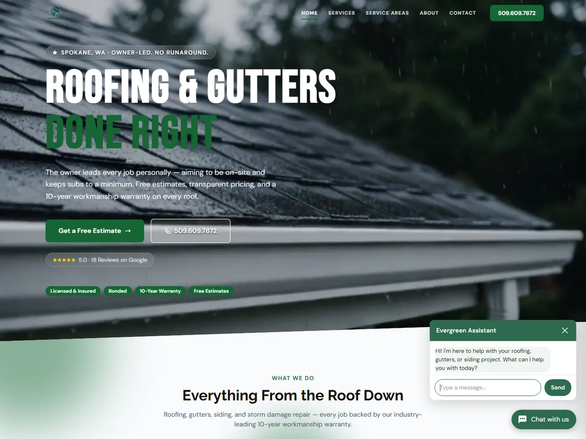 Evergreen Rain Gutters